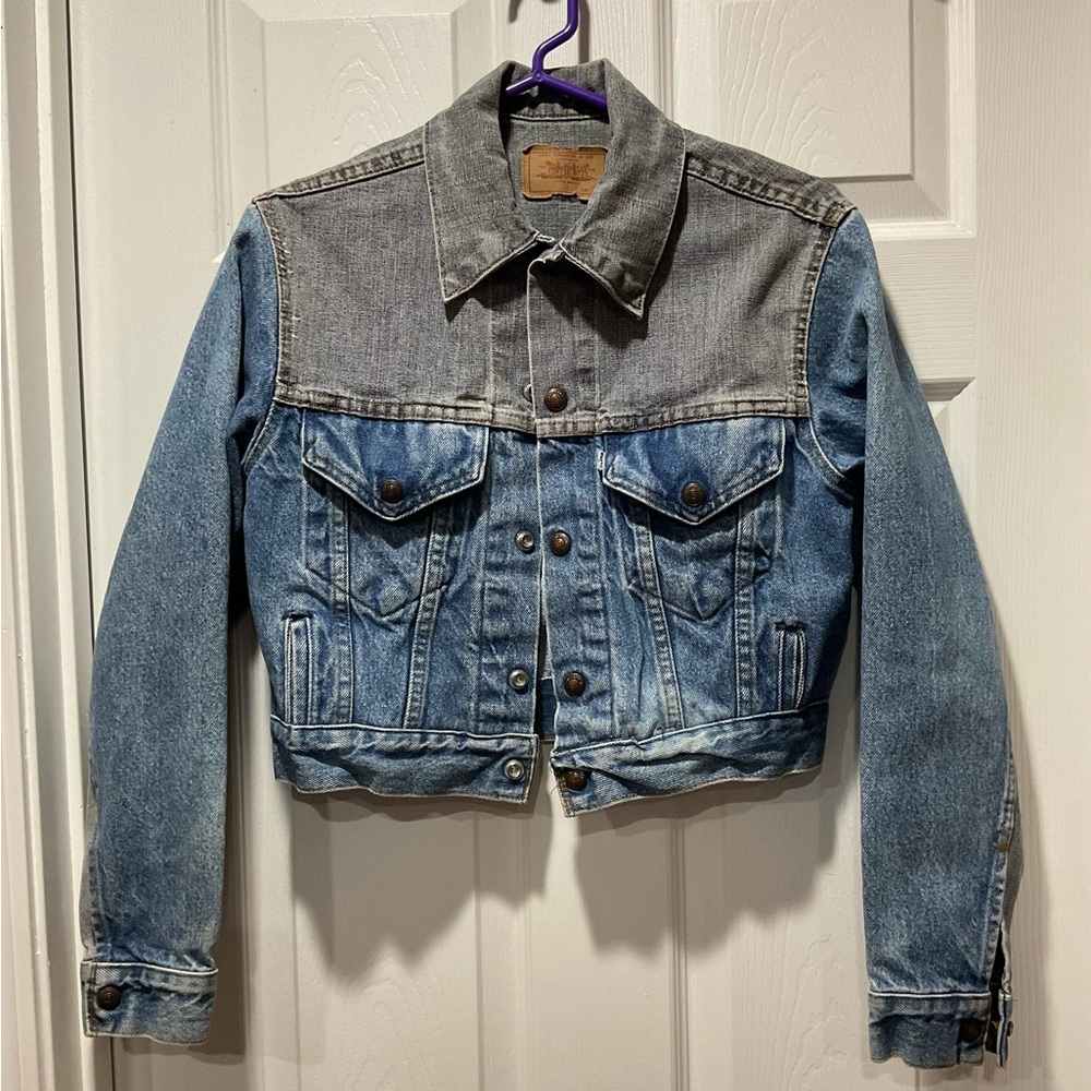 Levi Strauss blue jean denim jacket coat women S
